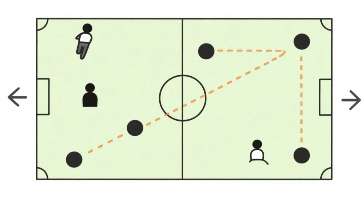 球员移动示意图：压迫触发与回撤线路
