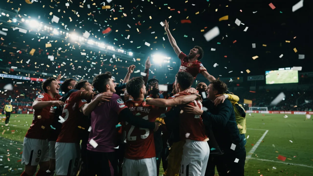 终场庆祝瞬间：球员与球迷共同沸腾的体育场